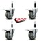 Service Caster 3.5'' Gray Poly Swivel 7/8'' Expanding Stem Caster Set Total Lock Brake, 4PK SCC-EXTTL20S3514-PPUB-78-4 - alternate 4